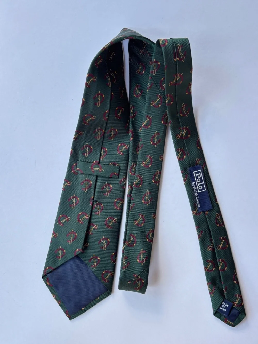 Preppy Equestrian tie with Horseshoe & Crop